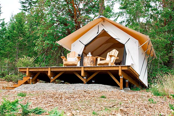 Canvas Cottage exterior at Lakedale Resort