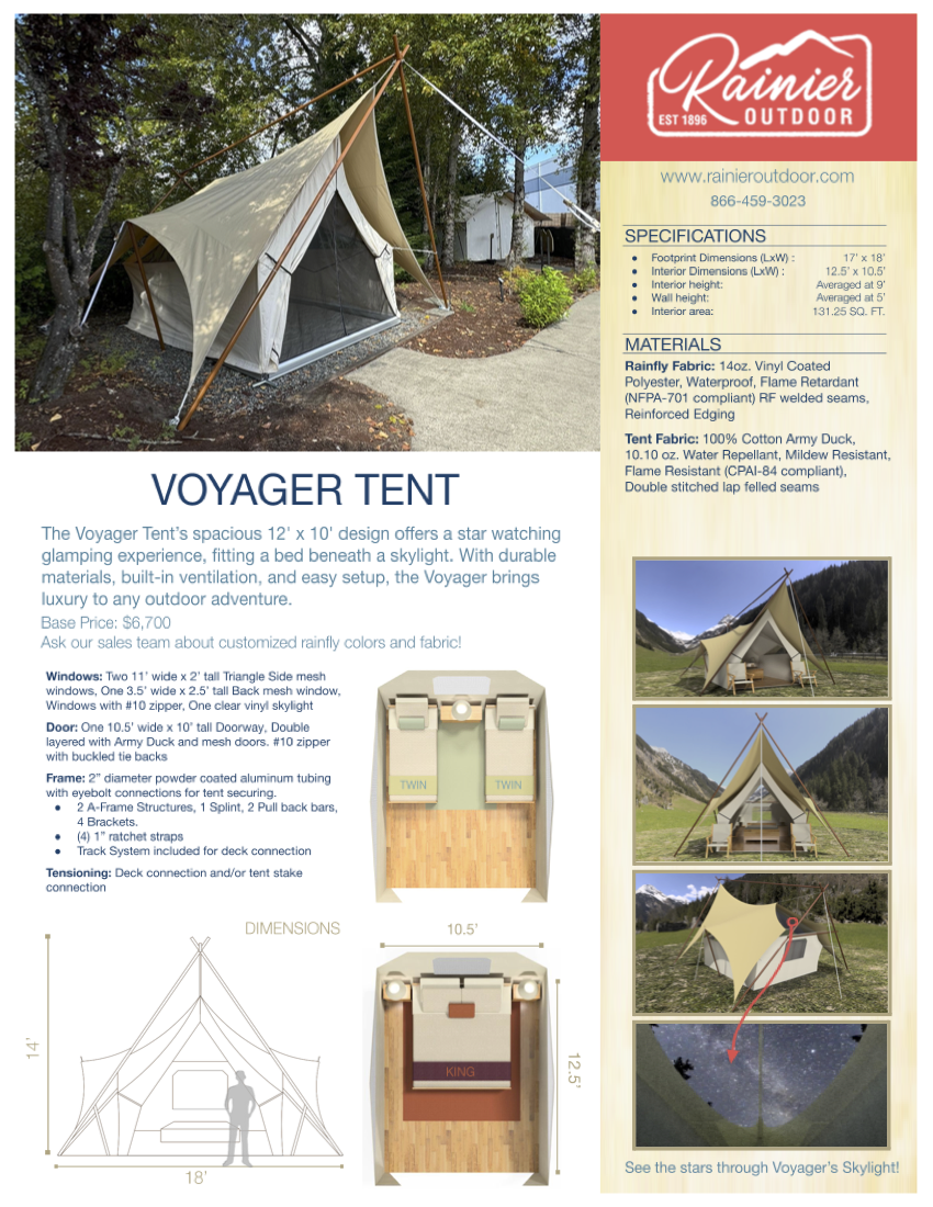 Rainier Voyager safari tent